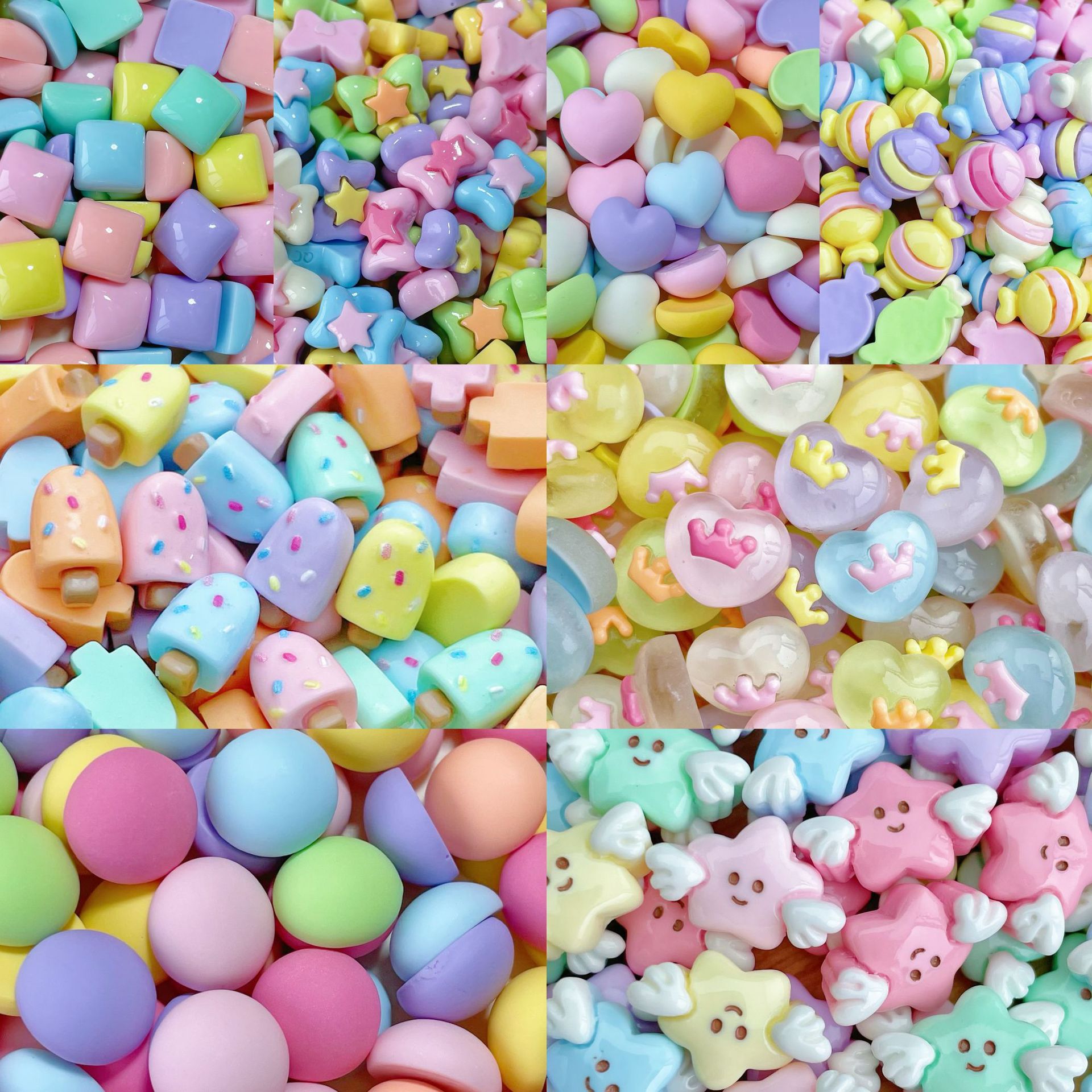 Resin Art Earrings Material - 20/30/50Pcs Mixed Mini Cartoon Resin Patch