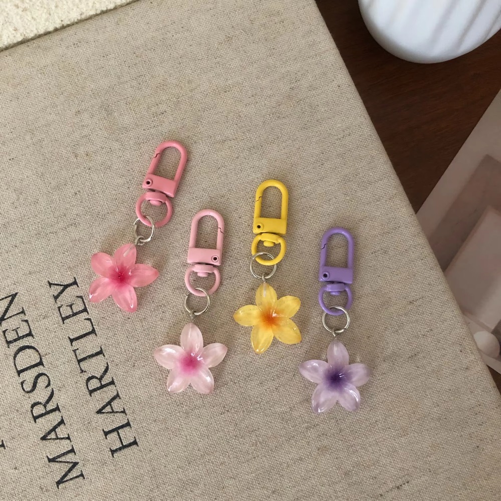 Resin Art Ring - Cute Sweet Colorful Flower Keychain Hanging