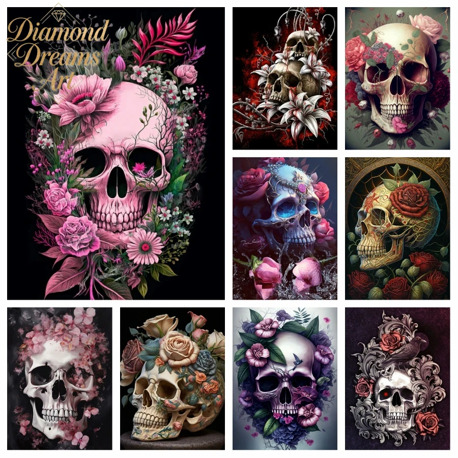 Frameless,Halloween Skull Diam - đánh giá và giá Resin Art With Rose
