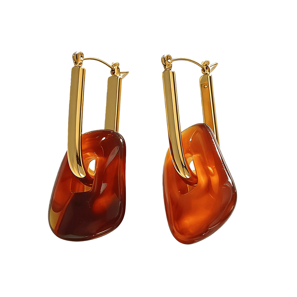 Chic Abstract Resin Hoop Drop  - đánh giá và giá Resin Art Ring